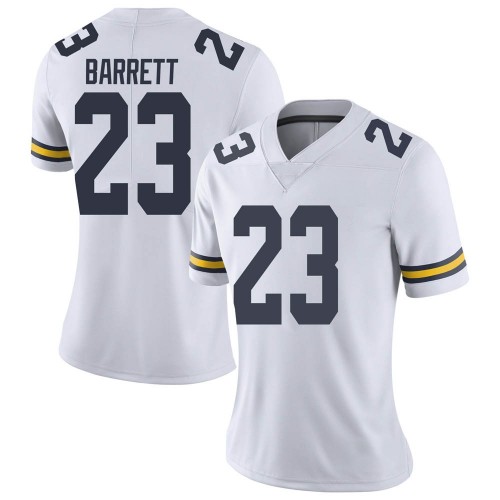 Michael Barrett Michigan Wolverines Women's NCAA #23 White Limited Brand Jordan College Stitched Football Jersey NAD2354AI